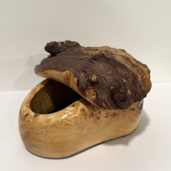 Kris Sacksteder Handmade Yellow Burl Wood Lidded Trinket Box Weird Woods Seattle - Picture 9 of 12